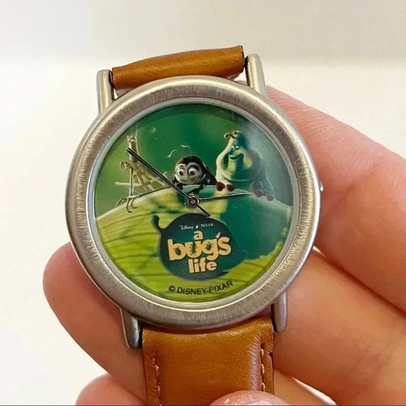 Accessories - 1990's A Bugs Life Disney Wrist Watch Leather Band Japan Needs Battery